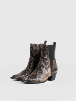 Billie Snake Boot - Taupe