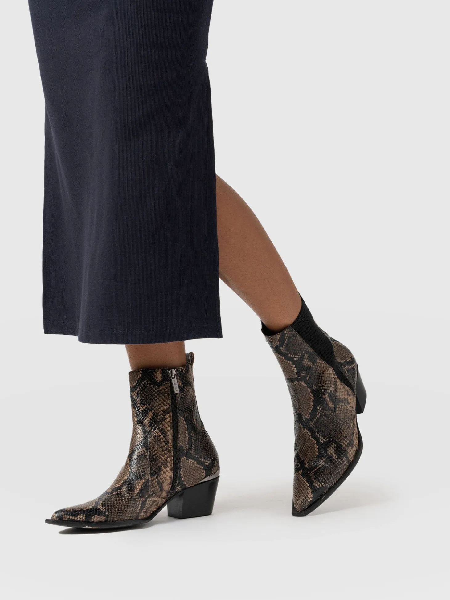 Billie Snake Boot - Taupe