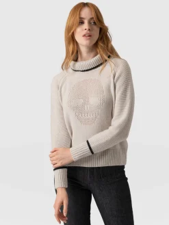 Blake Cashmere Skull Sweater - Cream