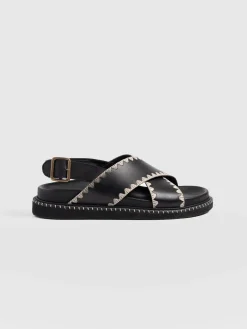 Bonnie Cross Over Sandals - Black