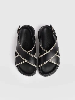 Bonnie Cross Over Sandals - Black