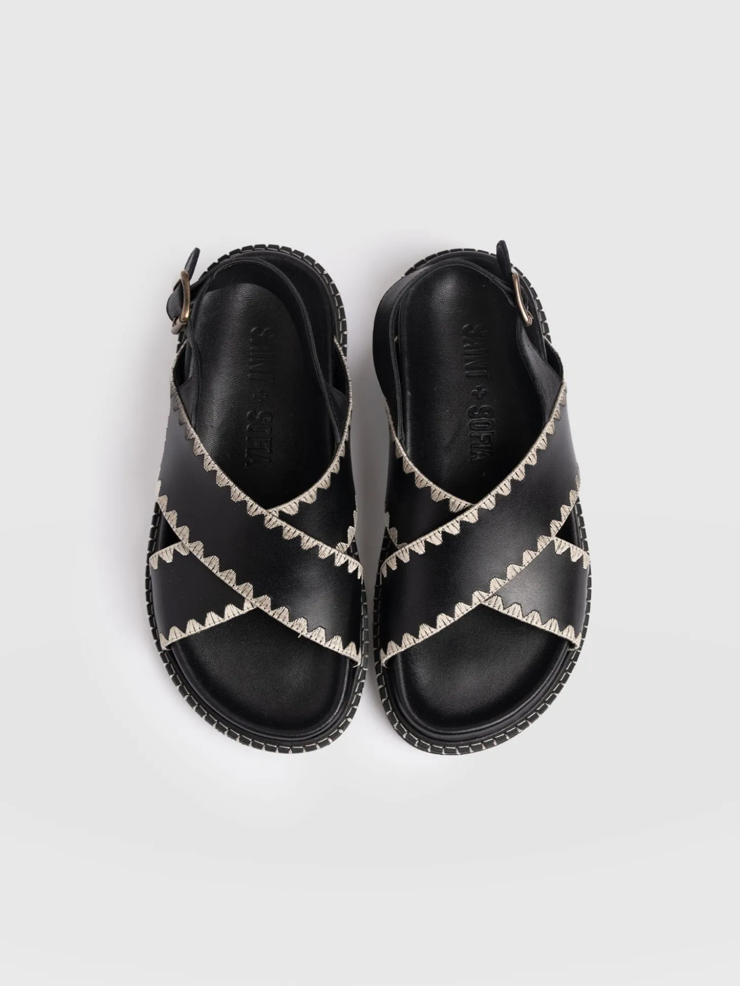 Bonnie Cross Over Sandals - Black