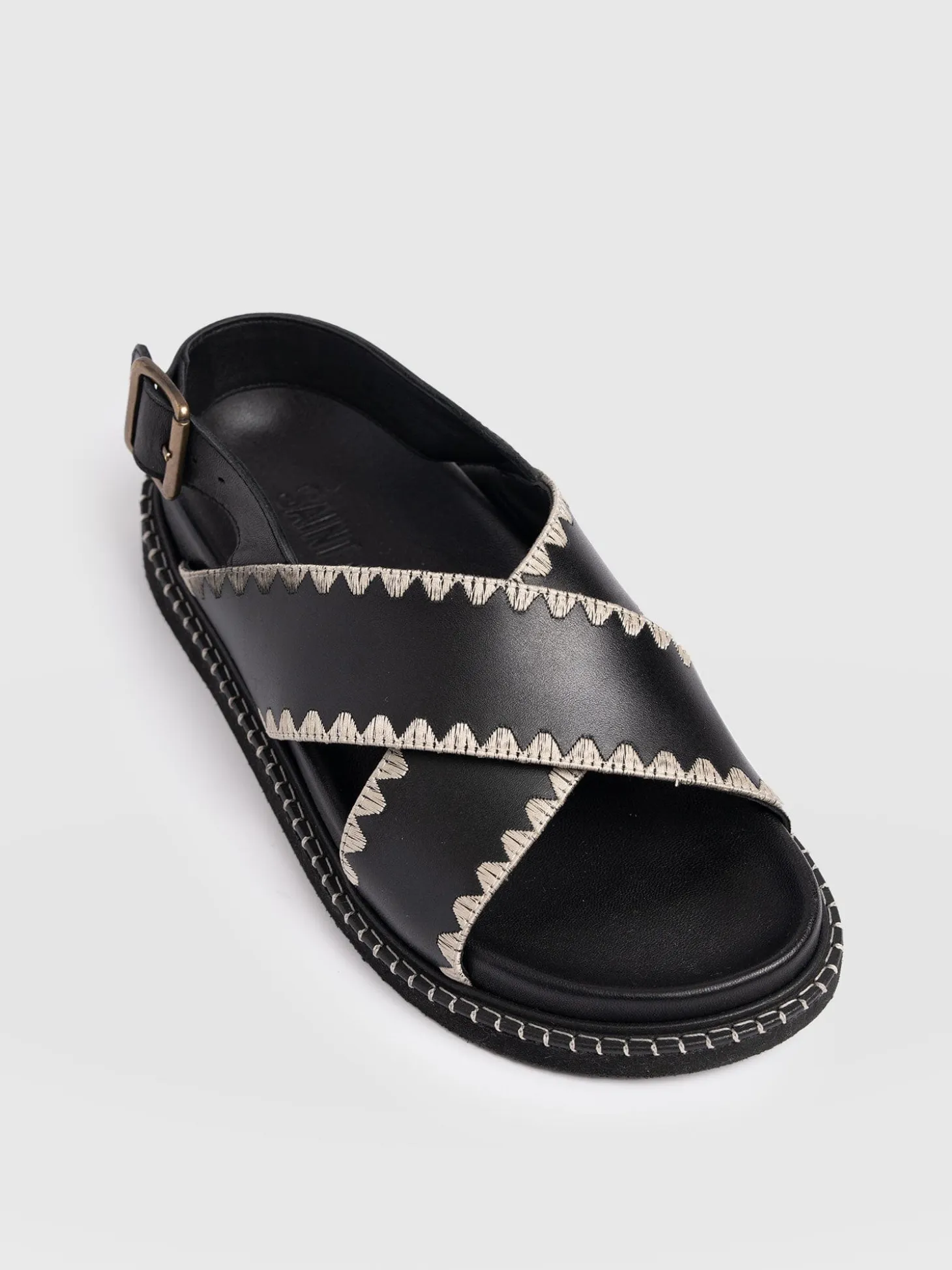 Bonnie Cross Over Sandals - Black