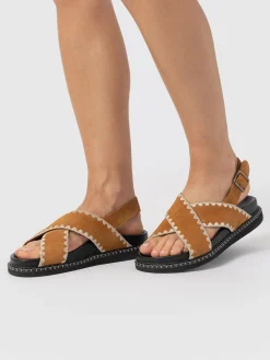Bonnie Cross Over Sandals - Tan