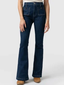 Bowie Stretch Flare Jeans - Mid Blue