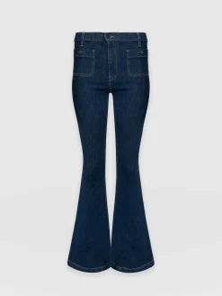 Bowie Stretch Flare Jeans - Mid Blue