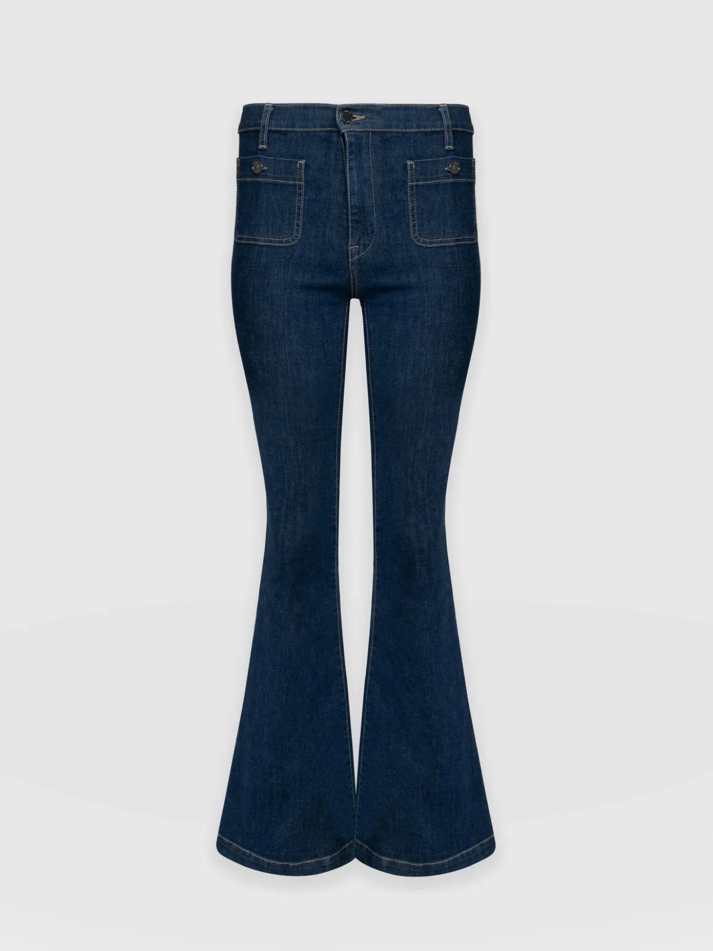 Bowie Stretch Flare Jeans - Mid Blue