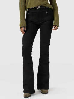 Bowie Stretch Flare Jeans - Jet Black