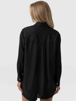 Boyfriend Shirt - Black Linen
