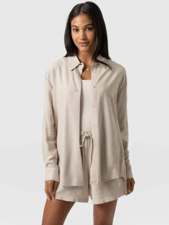 Boyfriend Shirt - Oatmeal Linen