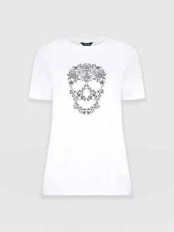 Boyfriend Tee - White Skull