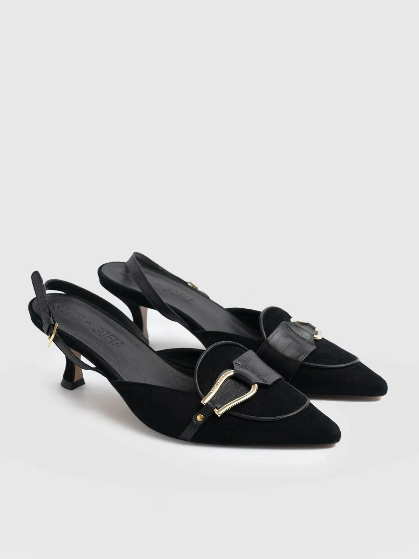 Bridget Sling Back Heels - Black