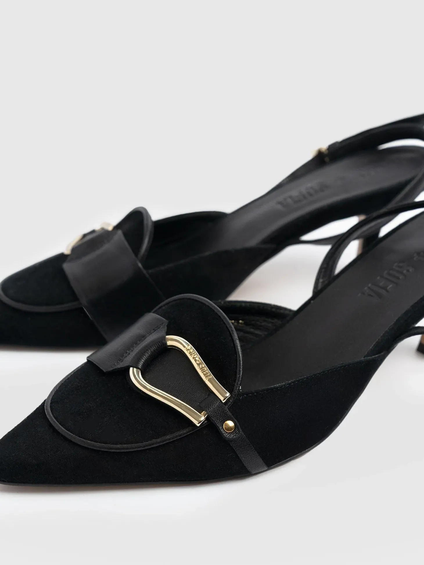 Bridget Sling Back Heels - Black