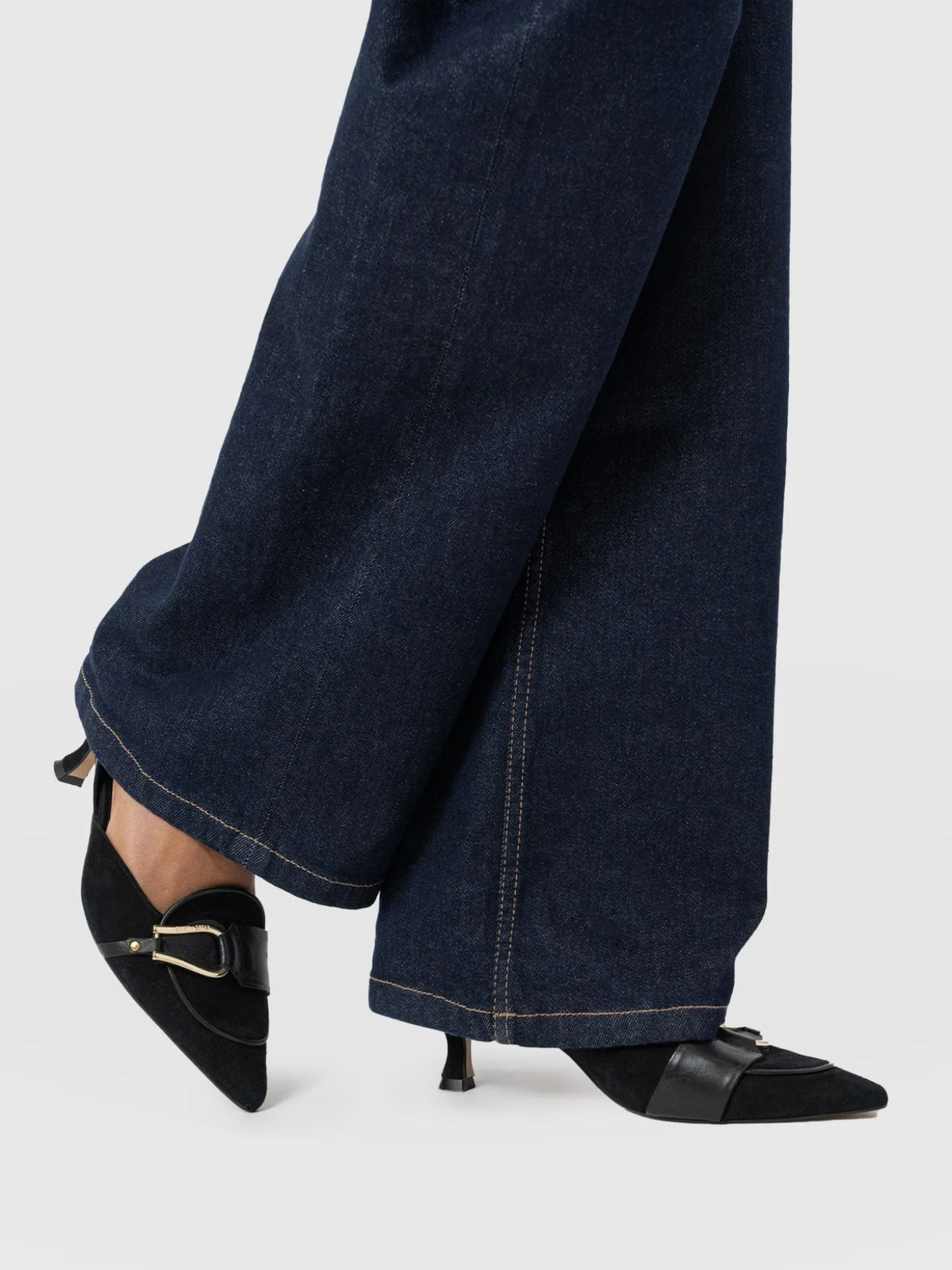 Bridget Sling Back Heels - Black