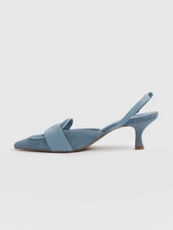 Bridget Sling Back Heels - Blue