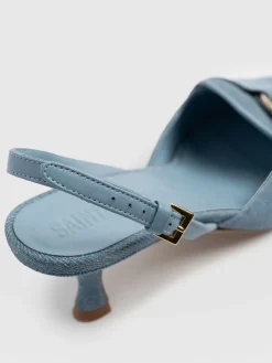 Bridget Sling Back Heels - Blue