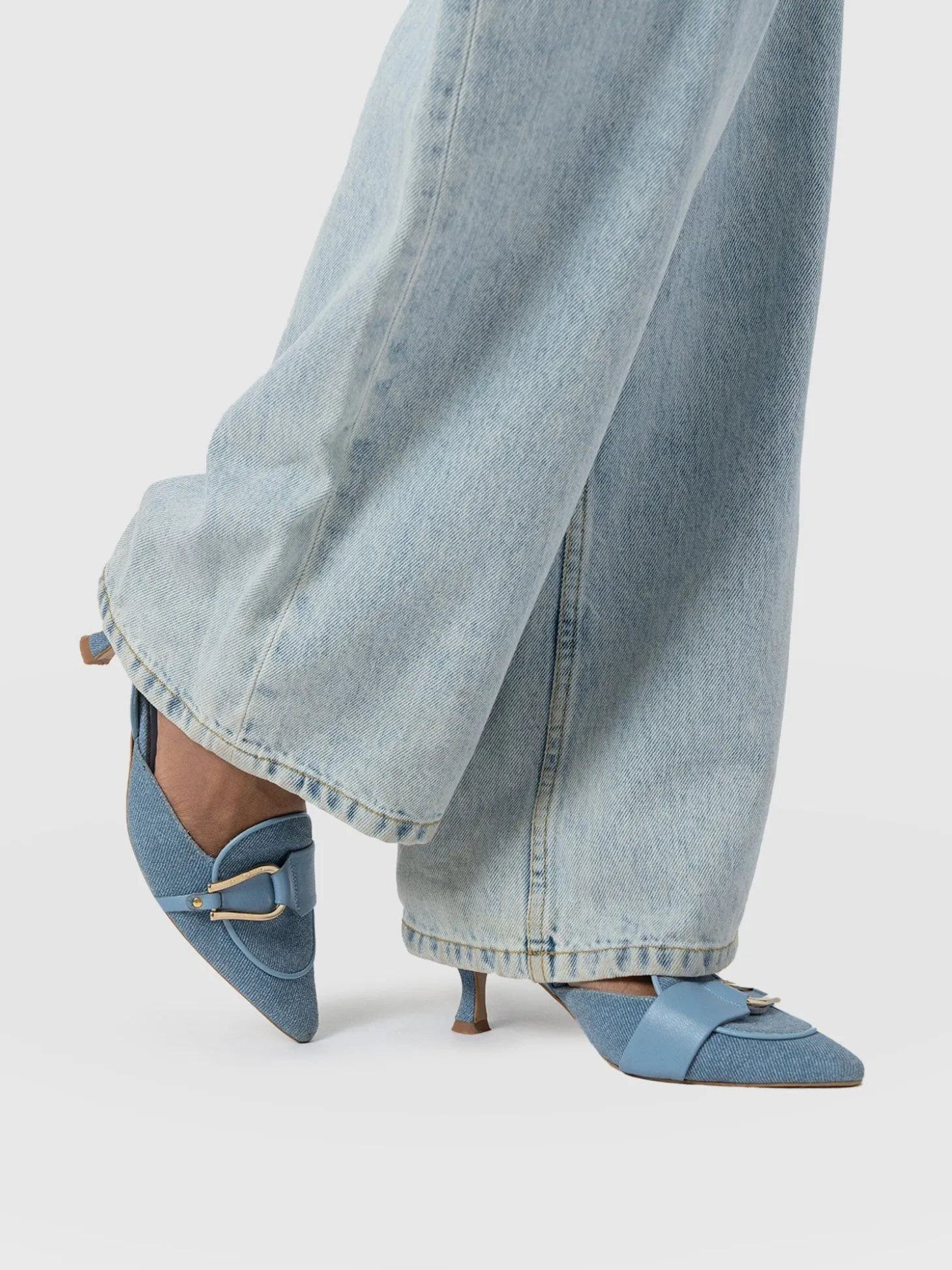 Bridget Sling Back Heels - Blue