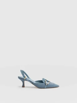 Bridget Sling Back Heels - Blue