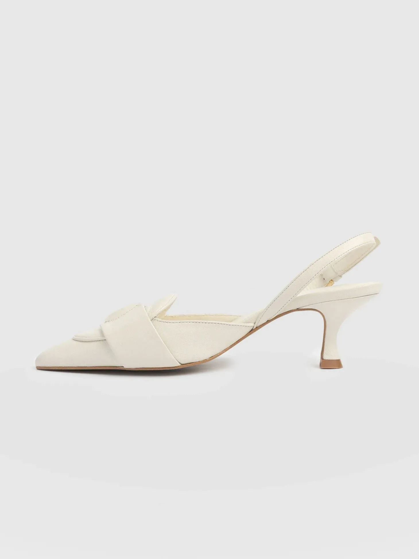 Bridget Sling Back Heels - Cream