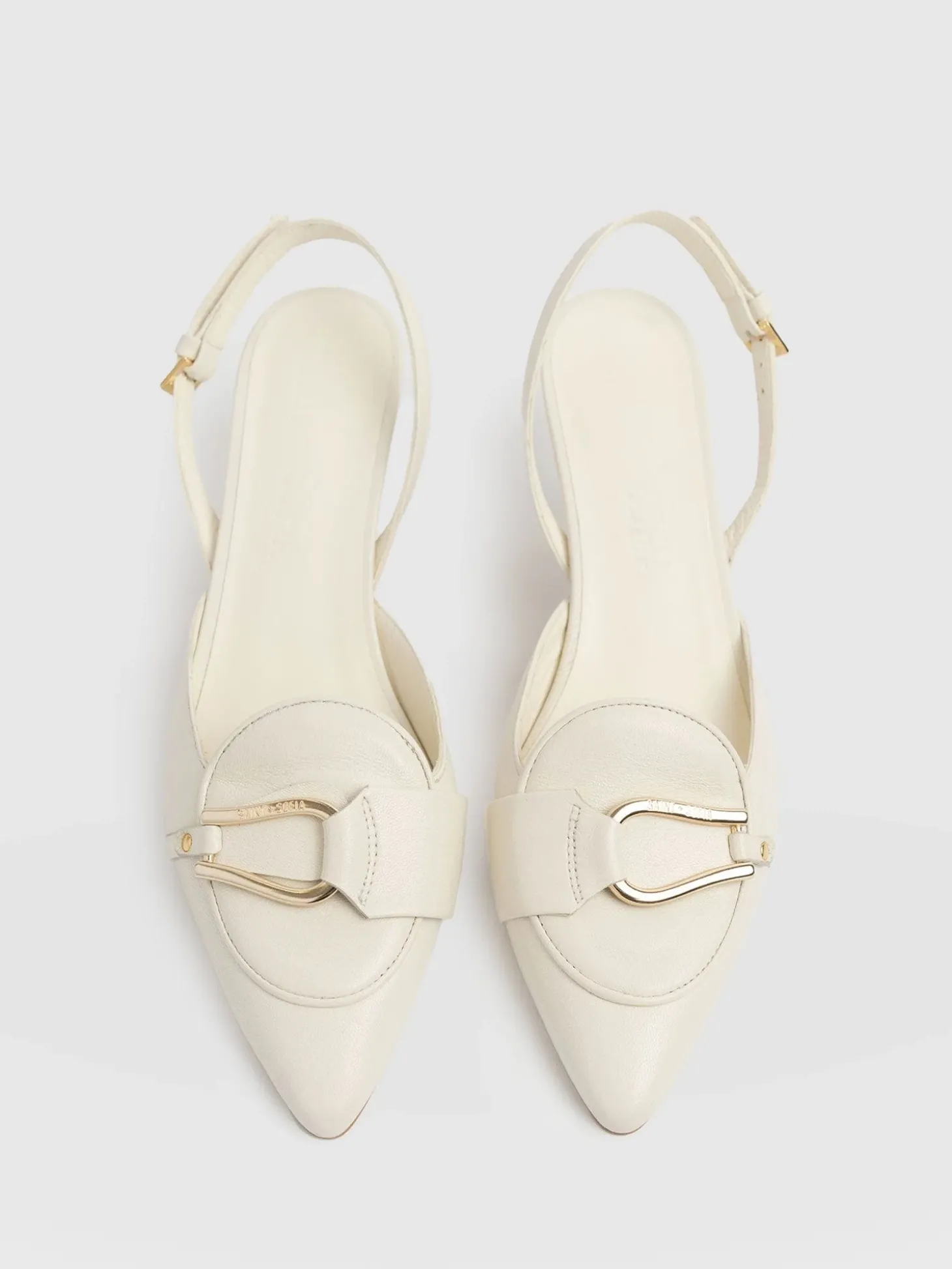 Bridget Sling Back Heels - Cream