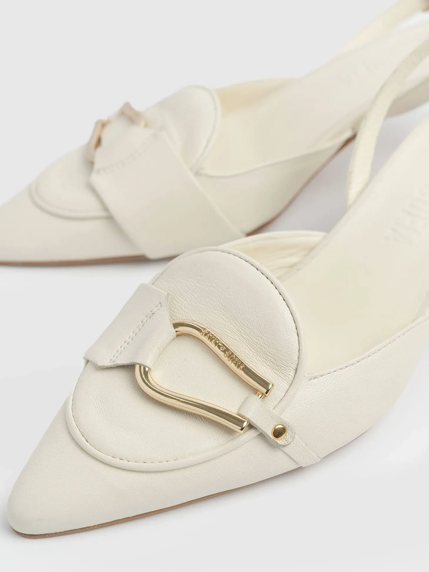 Bridget Sling Back Heels - Cream