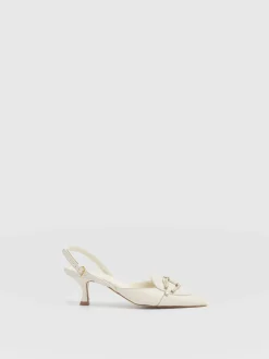 Bridget Sling Back Heels - Cream