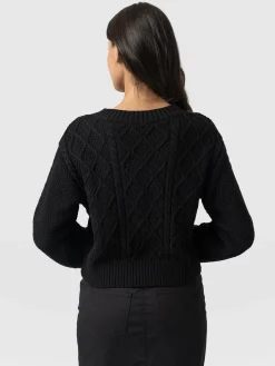 Bronte Cable Cardigan - Black