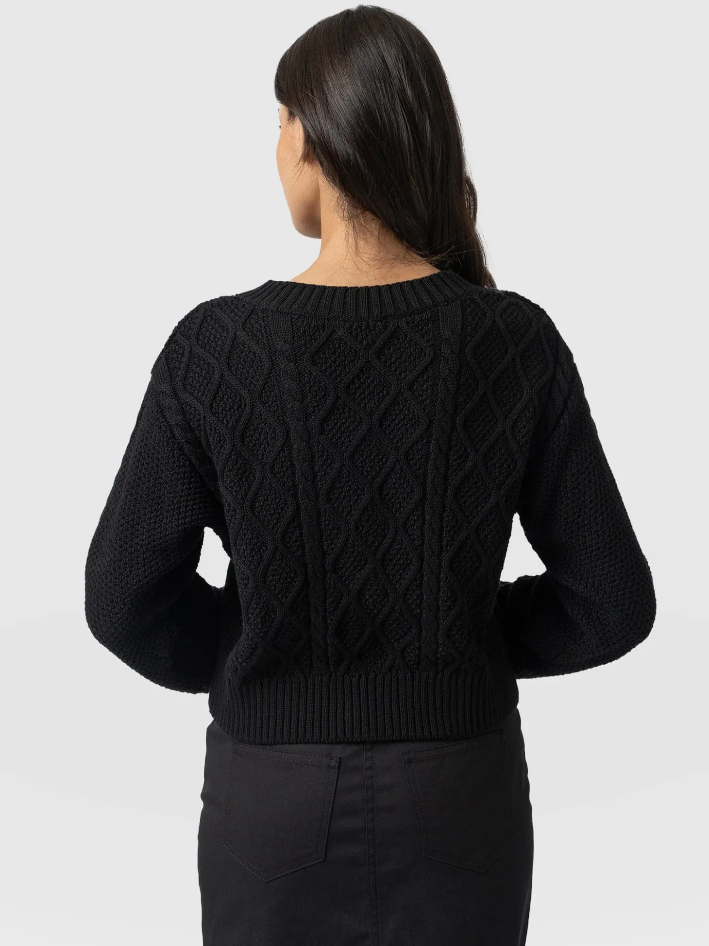 Bronte Cable Cardigan - Black
