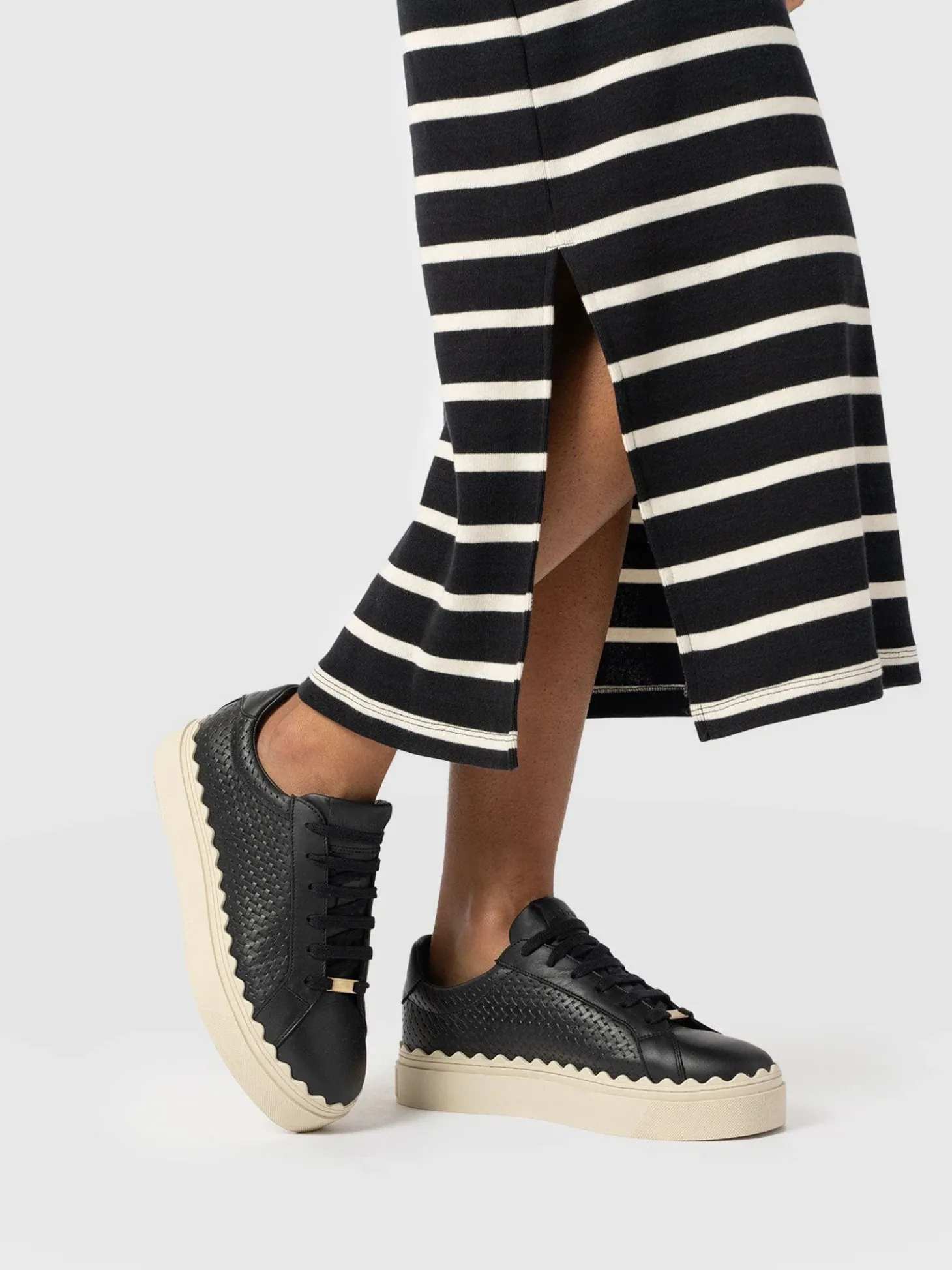 Brook Scallop Sneaker - Black