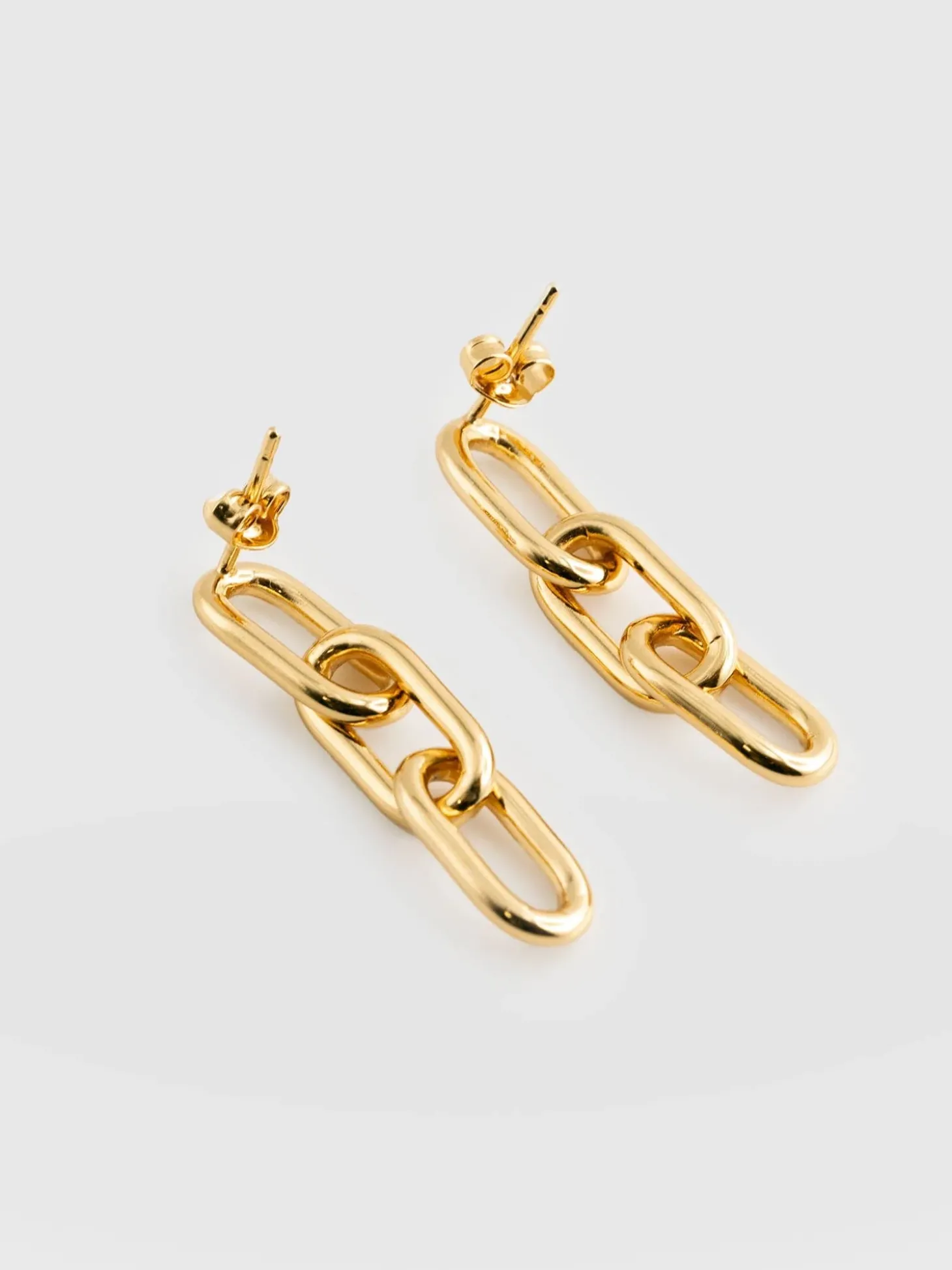 Cable Chain Drop Earrings - Gold