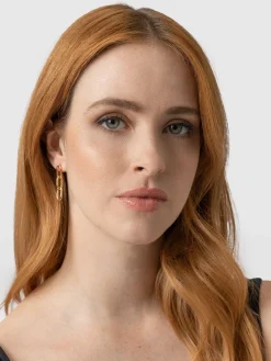 Cable Chain Drop Earrings - Gold