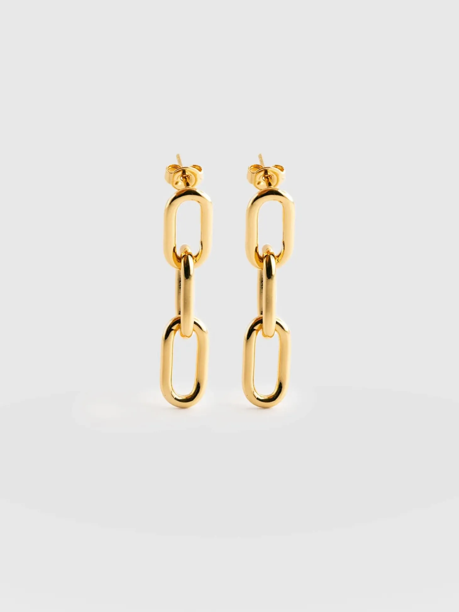 Cable Chain Drop Earrings - Gold