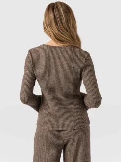 Callie Fluted Tee - Beige