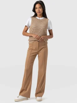 Cambridge Tailored Wide Leg Pant - Camel