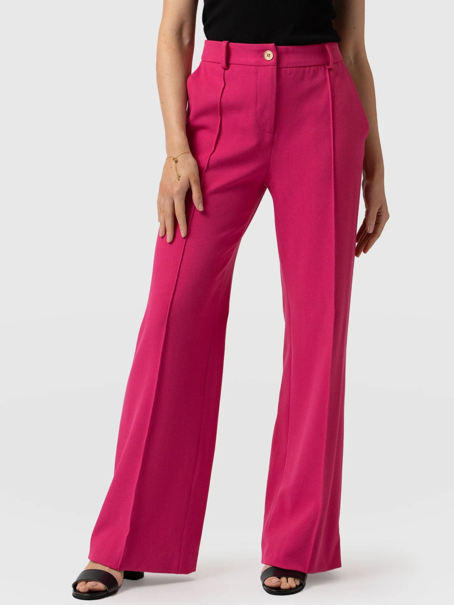 Cambridge Tailored Wide Leg Pant - Hot Pink