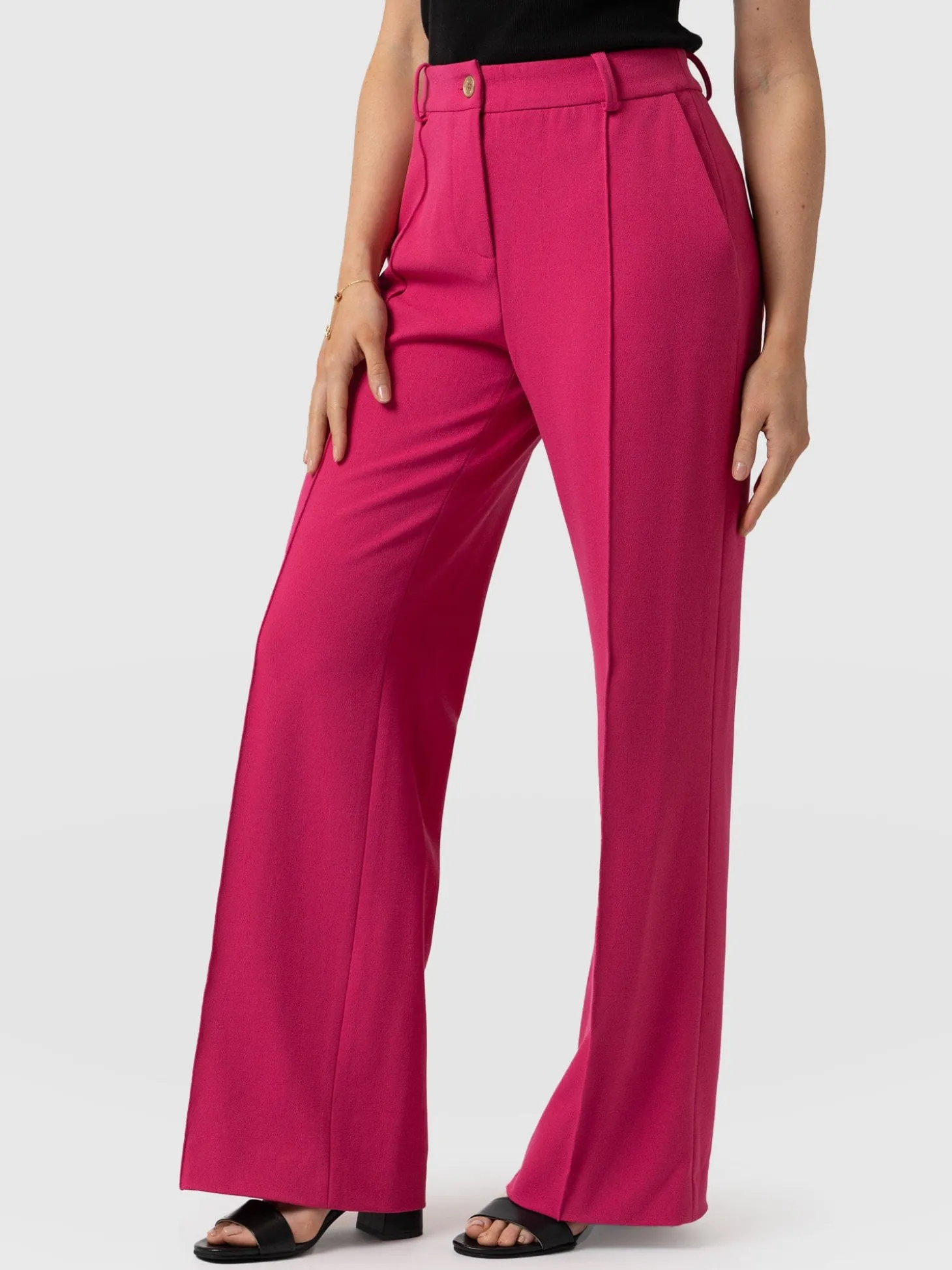Cambridge Tailored Wide Leg Pant - Hot Pink