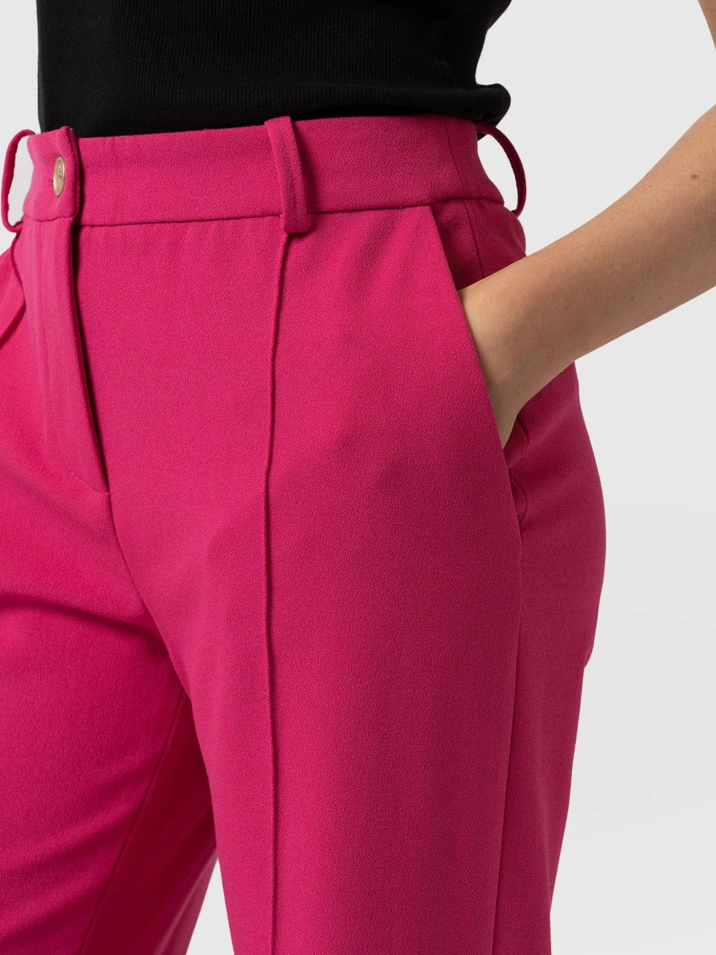 Cambridge Tailored Wide Leg Pant - Hot Pink