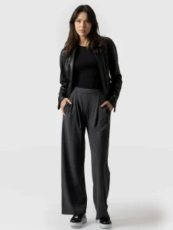 Camden Wide Leg Pant - Charcoal