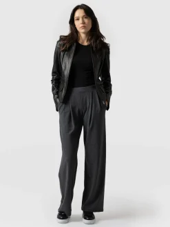 Camden Wide Leg Pant - Charcoal