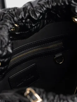 Camilla Drawstring Tote Bag - Black