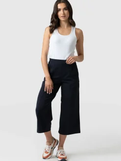 Cara Wide Leg Culotte - Navy