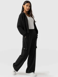 Cargo Chelsea Wide Leg Pant - Black