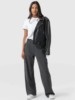 Cargo Chelsea Wide Leg Pant - Charcoal