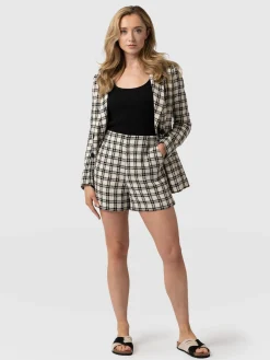 Carnaby Short - Black & Cream Check