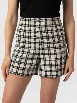 Carnaby Short - Black & Cream Check