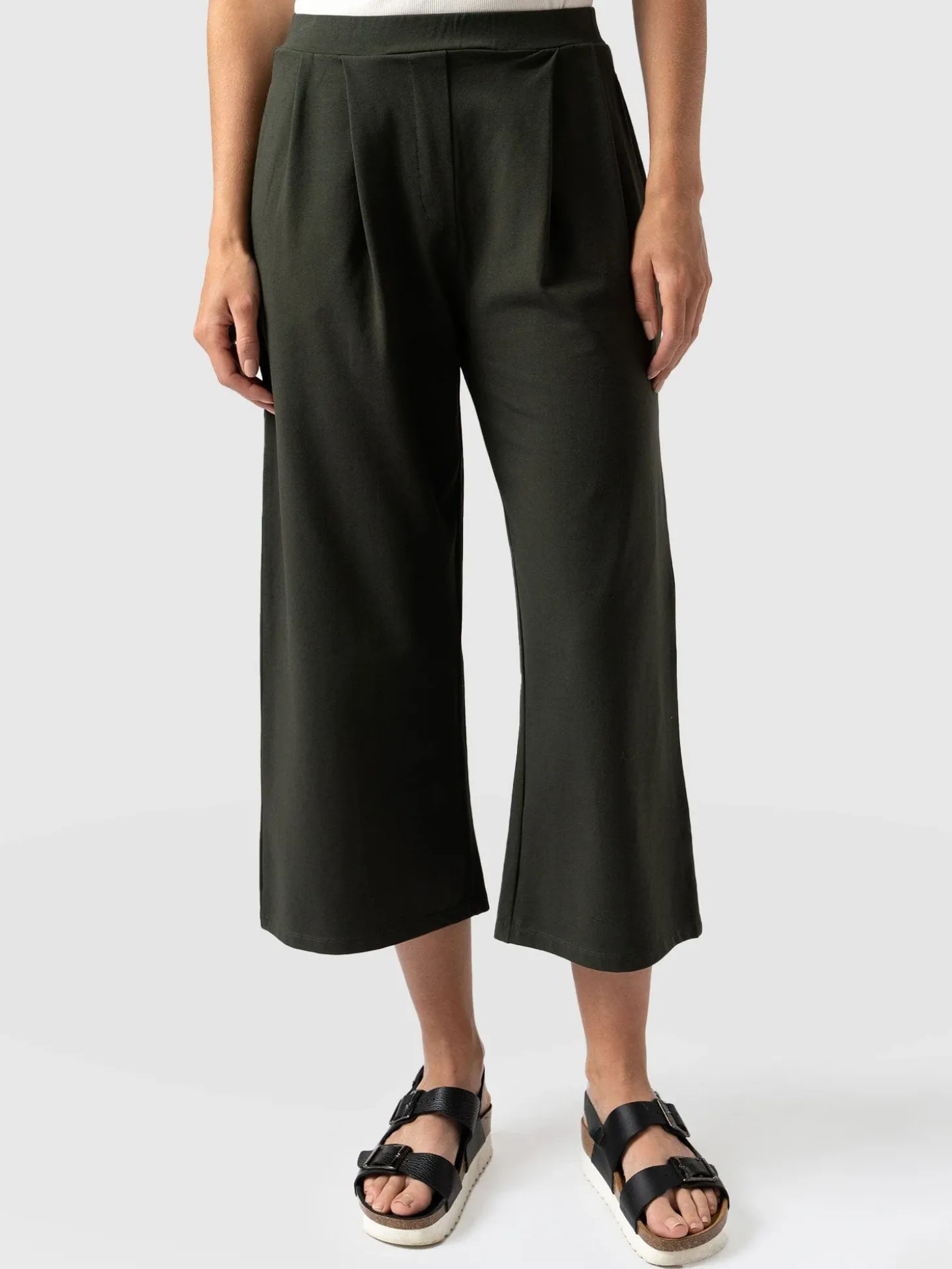City Culotte - Khaki Pleats
