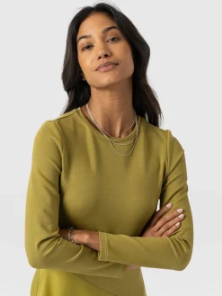 Cleo Asymmetric Dress - Olive