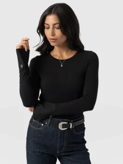 Connie Cuff Tee - Black