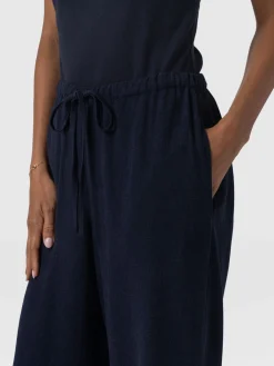 Corinne Linen Pant - Navy