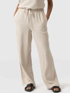 Corinne Linen Pant - Oatmeal